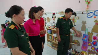 Binh đoàn 16: Kiểm tra công tác giáo dục mầm non tại Trường mầm non Hoa Hồng