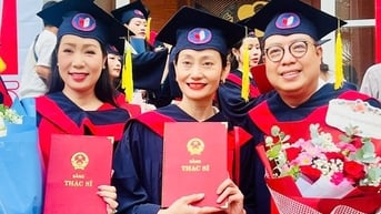 Trịnh Kim Chi, Hạnh Thúy, Thanh Hiệp rạng ngời trong lễ trao bằng Thạc sĩ nghệ thuật tại Hà Nội