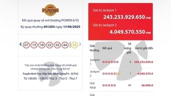 Vé số Vietlott tiếp tục có vé trúng giải Jackpot 2, giá trị hơn 4 tỉ đồng