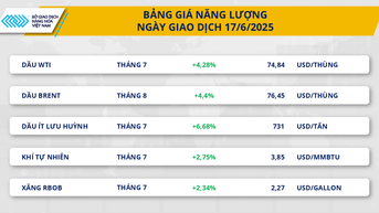 Thị trường hàng hóa 18/6: Giá dầu tăng vọt, nhóm nông...