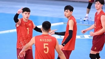 Bóng chuyền nam Việt Nam vào tứ kết AVC Nations Cup chỉ sau 1 trận