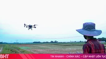Máy bay phun thuốc không người lái - "trợ thủ" trên cánh đồng Hà Tĩnh