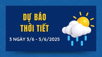 Dự báo thời tiết 3 ngày tới từ 3/6 đến 5/6/2025