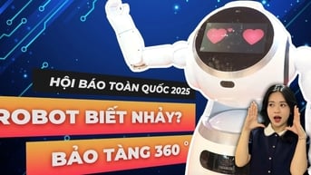 Nhảy cùng robot, tham quan bảo tàng 360 độ tại Hội Báo toàn quốc 2025
