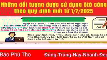Những đối tượng được sử dụng ô tô công theo quy định mới từ 1/7/2025