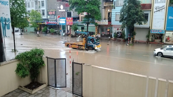 Thái Nguyên ngập úng nhiều nơi do mưa lớn kéo dài