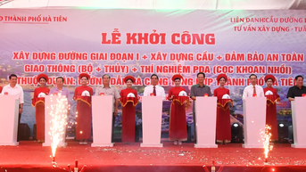 Khởi công Dự án đường dẫn ra Cảng tổng hợp TP Hà Tiên