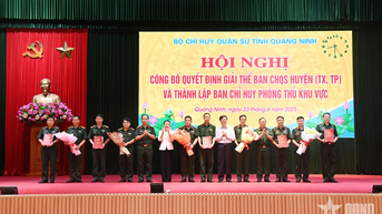 Quảng Ninh: Công bố Quyết định giải thể Ban CHQS huyện (thị xã, thành phố)