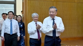 (Ảnh) Tổng Bí thư Tô Lâm làm việc với Đảng ủy Mặt trận Tổ quốc, các đoàn thể Trung ương