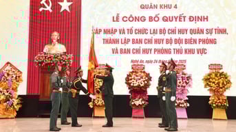 Công bố quyết định của Bộ Quốc phòng về sáp nhập, tổ chức cơ quan quân sự địa phương