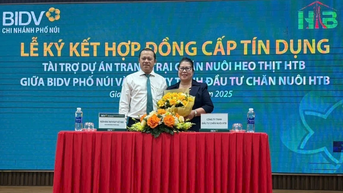 BIDV Chi nhánh Phố Núi tài trợ 118 tỷ đồng cho dự án chăn nuôi heo thịt HTB