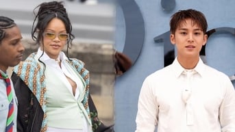 Rihanna khoe bụng bầu gợi cảm, Mingyu diện cây trắng nổi bật tại show Dior