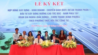 Binh Phuoc បានចុះហត្ថលេខាលើកិច្ចសន្យាជាមួយ Vingroup - Techtra ដើម្បីសាងសង់ផ្លូវល្បឿនលឿន Gia Nghia - Chon Thanh ។