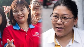 Hai cô giáo, người thi lại lần 3, người ‘đội mưa’ chờ động viên sĩ tử