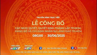 Lễ công bố các nghị quyết, quyết định thành lập TPHCM và Đảng bộ và chỉ định nhân sự lãnh đạo TPHCM