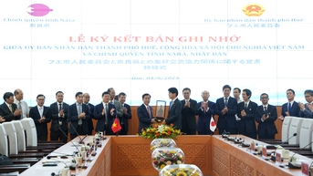 Ký kết biên bản ghi nhớ giữa thành phố Huế và tỉnh Nara