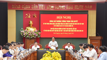 Thượng tướng Trịnh Văn Quyết, Bí thư Trung ương Đảng làm việc với Ban Thường vụ Tỉnh ủy 2 tỉnh Thái Nguyên - Bắc Kạn
