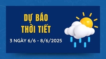 Dự báo thời tiết 3 ngày tới từ 6/6 đến 8/6/2025