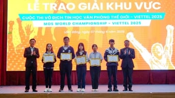 Trao giải khu vực Tây Nguyên Cuộc thi Vô địch Tin học Văn phòng thế giới - Viettel 2025