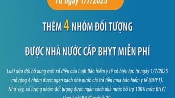 Thêm 4 nhóm đối tượng được nhà nước cấp BHYT miễn phí