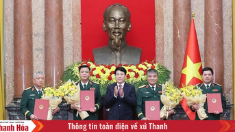 Chủ tịch nước trao quyết định thăng quân hàm cho sỹ quan Quân đội, Công an