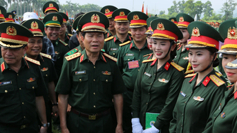Đại tướng Nguyễn Tân Cương kiểm tra tổng hợp luyện các khối diễu binh Quốc khánh 2/9