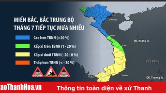 Tháng 7/2025, miền Bắc và Bắc Trung Bộ mưa nhiều hơn hàng năm