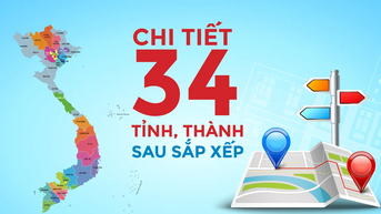 Chi tiết 34 tỉnh, thành sau sắp xếp