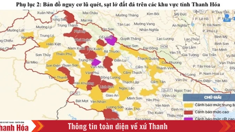 Cảnh báo lũ quét, sạt lở, sụt lún đất do mưa lũ hoặc dòng chảy trên khu vực tỉnh Thanh Hóa