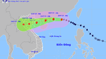 Bão số 3 giật cấp 14, hướng vào đất liền từ Quảng Ninh đến Nghệ An