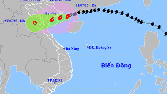16 giờ chiều nay, bão số 3 cách Hải Phòng 220 km, Bạch Long Vĩ gió giật cấp 9