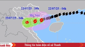 Bão số 3 đi vào phía Nam Hải Phòng và Ninh Bình, sức gió mạnh cấp 9, giật cấp 11
