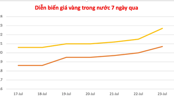 Tăng vọt 1,2 triệu đồng, vàng miếng neo mức cao 122,7 triệu đồng/lượng