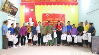 Hội Chữ thập đỏ tỉnh tặng 100 suất quà cho gia đình chính sách tại xã Nhất Hòa