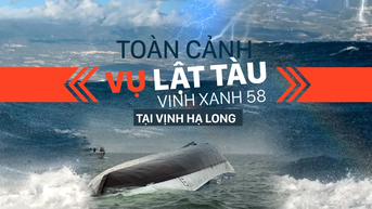 ទិដ្ឋភាពទូទៅនៃនាវា Blue Bay 58 ដែលបានលិចនៅឈូងសមុទ្រ Ha Long