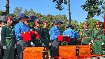 Đồng Tháp: Tổ chức lễ truy điệu và an táng 43 hài cốt liệt sĩ