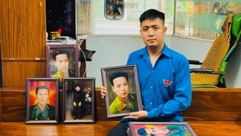 Chàng trai 10 năm phục dựng ảnh liệt sĩ miễn phí vì câu nói của bố...