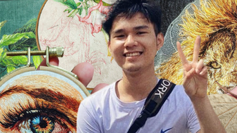 Chàng trai với biệt tài thêu tranh trên lá