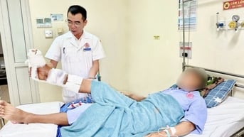 Nối thành công cẳng chân gần đứt rời cho người bệnh