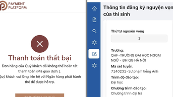 Nhiều thí sinh gặp sự cố khi nộp lệ phí xét tuyển đại học