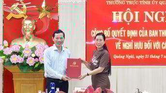 Công bố quyết định nghỉ hưu đối với nguyên Trưởng ban Tuyên giáo và Dân vận Tỉnh ủy Võ Thanh An