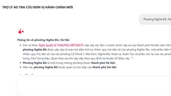 Trợ lý trí tuệ nhân tạo hỗ trợ tra cứu đơn vị hành chính mới