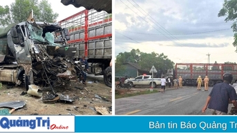 Hai ô tô tải đối đầu trên tuyến Hồ Chí Minh nhánh Đông