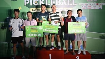 Xác định cặp VĐV vô địch nội dung trình 5.5 giải pickleball Dân trí