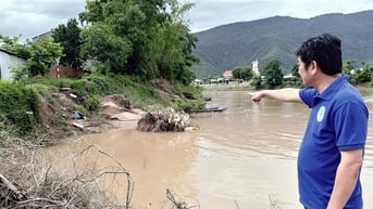 Bất an khi bờ sông Côn sạt lở nghiêm trọng