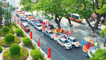 Hội thi Tuyên truyền lưu động toàn quốc tại Hải Phòng sôi nổi với 24 xe diễu hành tuyên truyền lưu động đi qua các tuyến đường của thành phố