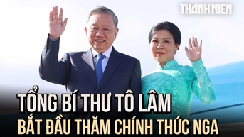 Xem 'Tiến quân ca' hùng tráng vang lên ở Moscow đón Tổng Bí thư Tô Lâm đến thăm Nga