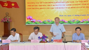 ពិនិត្យការងារត្រៀមរៀបចំសមាជឃុំចំនួនពីរ Binh An និង Thanh Loc