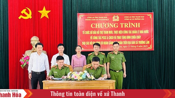 화재 예방 및 진화 작업의 효율성을 높이기 위해 Truong Lam 지역 경찰의 후원과 지원을 받습니다.