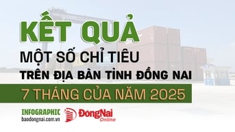 [Infographic] Kết quả thực hiện các chỉ tiêu kinh tế của Đồng Nai trong 7 tháng của năm 2025 ra sao?